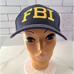 FBI Hat - one size fits all - yellow letters on blue - adjustable